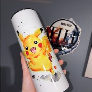 White Tumbler with Pikachu Design